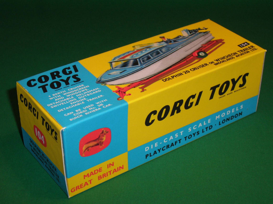 Corgi Toys #104 Dolphin Cruiser on Wincheon Trailer