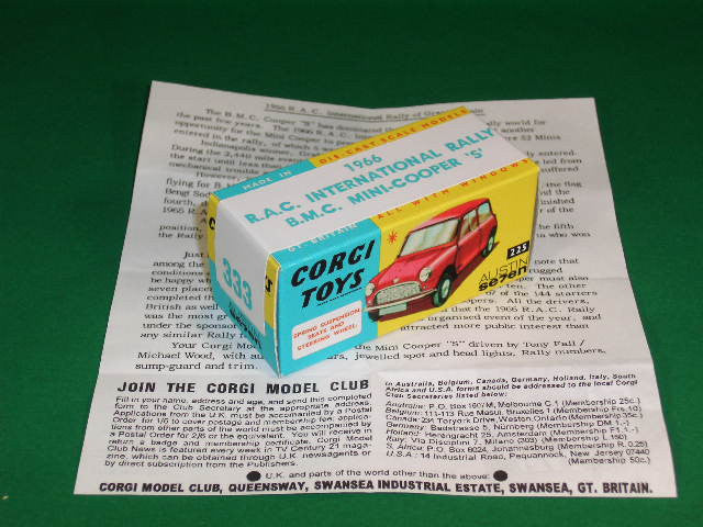 在庫あ好評 ヤフオク! - CORGI TOYS No.333 1966 RAC International