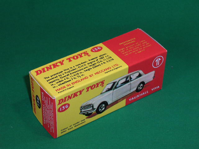 Ancienne Dinky Toys Vauxhall Viva 136 – Miniature De Collection Gris Pale, Boîte D'origine