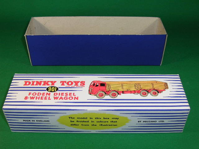 Dinky Toys #901 Foden Diesel 8-Wheel Wagon 2nd cab -stripes.